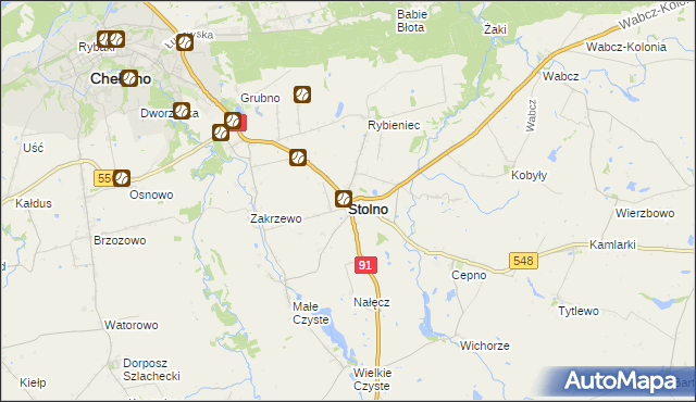 mapa Stolno powiat chełmiński, Stolno powiat chełmiński na mapie Targeo