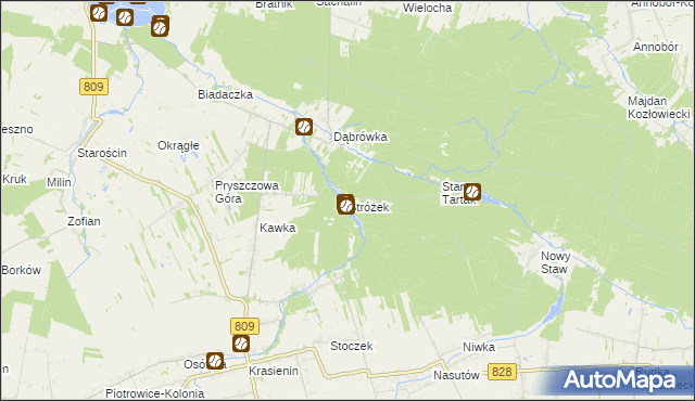 mapa Stróżek, Stróżek na mapie Targeo