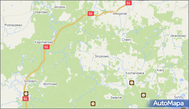 mapa Stryjkowo, Stryjkowo na mapie Targeo