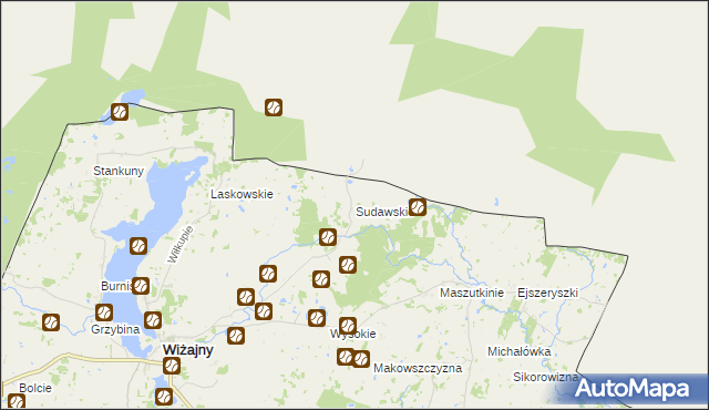 mapa Sudawskie, Sudawskie na mapie Targeo