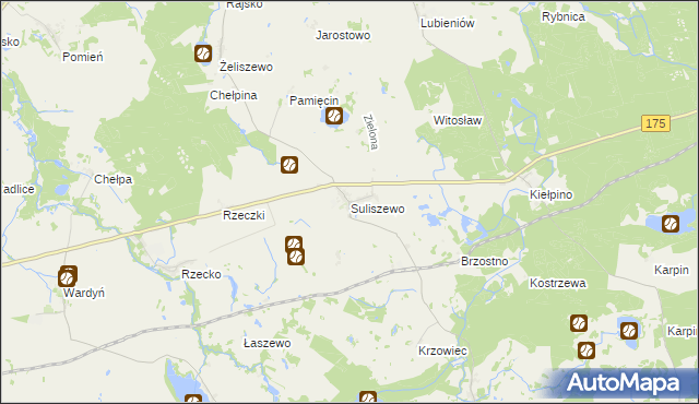 mapa Suliszewo gmina Choszczno, Suliszewo gmina Choszczno na mapie Targeo