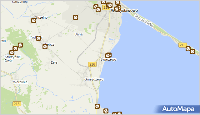 mapa Swarzewo, Swarzewo na mapie Targeo