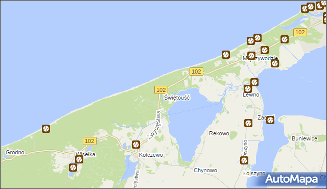 mapa Świętouść, Świętouść na mapie Targeo