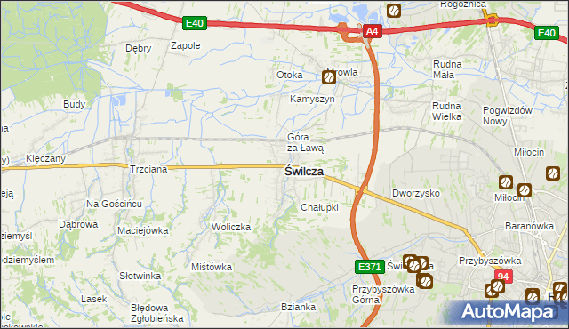 mapa Świlcza, Świlcza na mapie Targeo