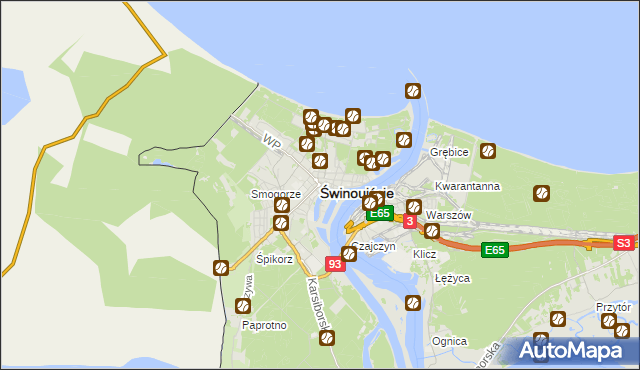 mapa Świnoujście, Świnoujście na mapie Targeo