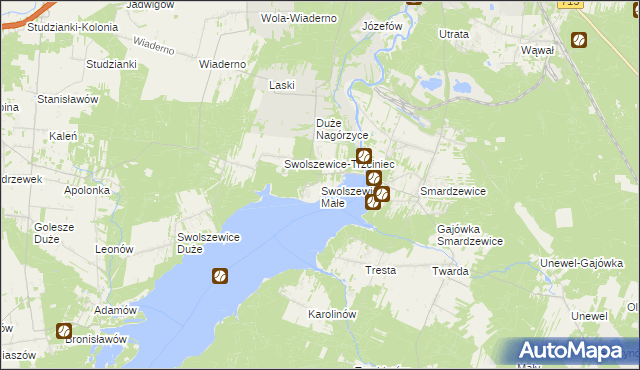 mapa Swolszewice Małe, Swolszewice Małe na mapie Targeo