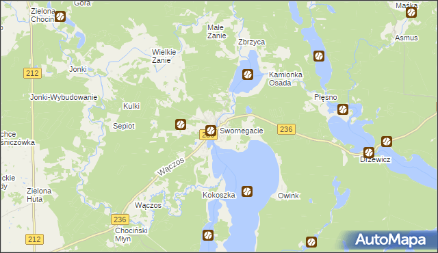 mapa Swornegacie, Swornegacie na mapie Targeo