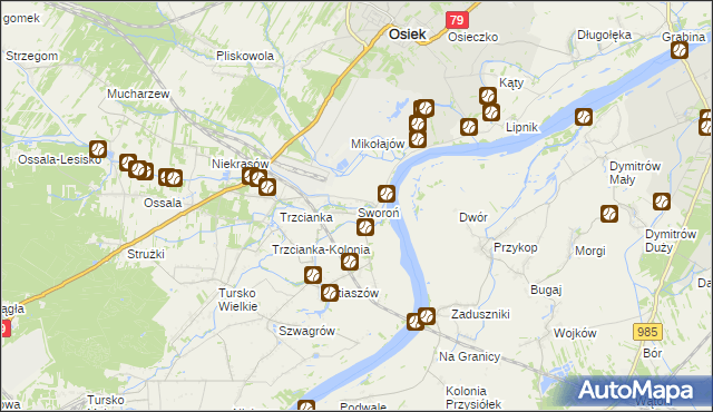 mapa Sworoń, Sworoń na mapie Targeo
