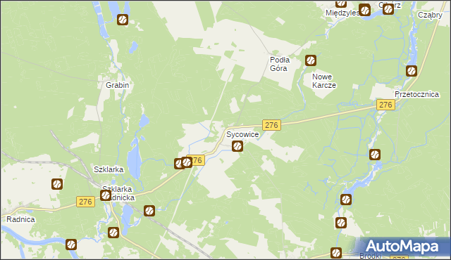 mapa Sycowice, Sycowice na mapie Targeo