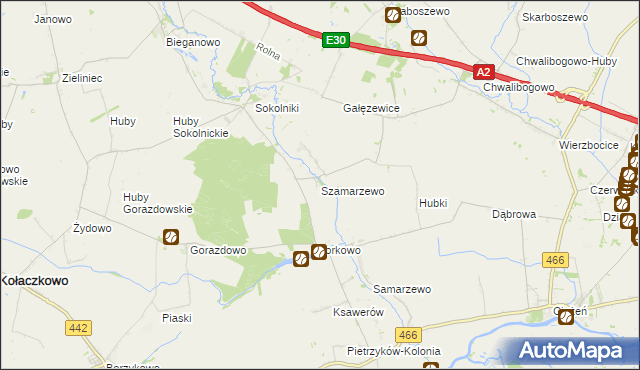 mapa Szamarzewo, Szamarzewo na mapie Targeo