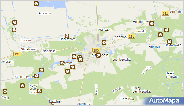mapa Szamocin powiat chodzieski, Szamocin powiat chodzieski na mapie Targeo