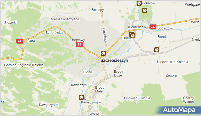 mapa Szczebrzeszyn, Szczebrzeszyn na mapie Targeo
