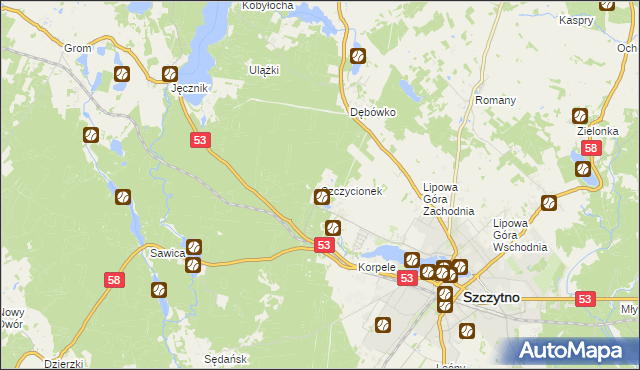 mapa Szczycionek, Szczycionek na mapie Targeo