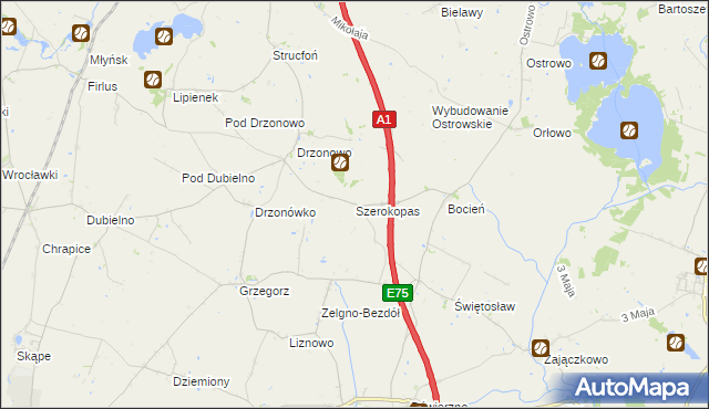 mapa Szerokopas, Szerokopas na mapie Targeo