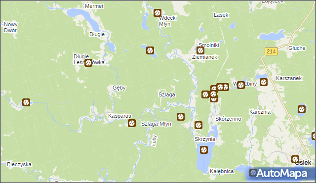 mapa Szlaga, Szlaga na mapie Targeo