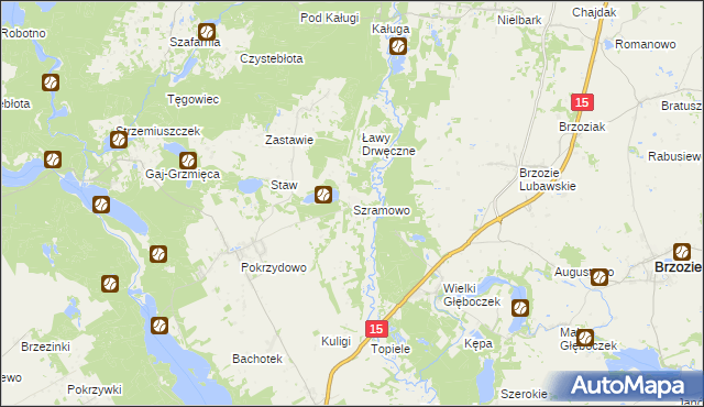 mapa Szramowo gmina Zbiczno, Szramowo gmina Zbiczno na mapie Targeo
