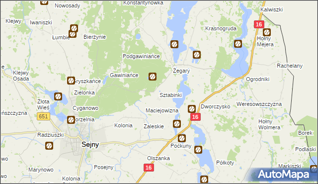 mapa Sztabinki, Sztabinki na mapie Targeo
