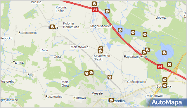 mapa Szydłowiec Śląski, Szydłowiec Śląski na mapie Targeo