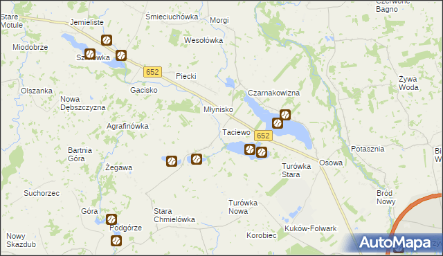 mapa Taciewo, Taciewo na mapie Targeo
