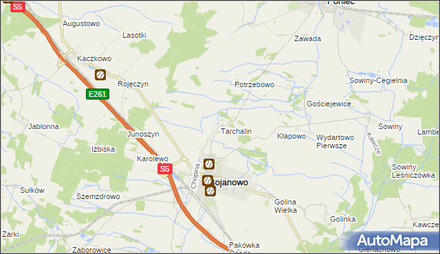 mapa Tarchalin, Tarchalin na mapie Targeo