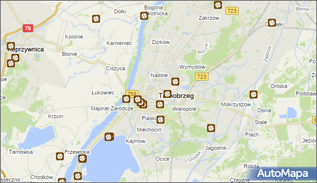 mapa Tarnobrzegu, Tarnobrzeg na mapie Targeo