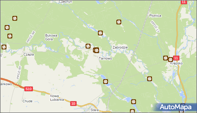 mapa Tarnowo gmina Szydłowo, Tarnowo gmina Szydłowo na mapie Targeo