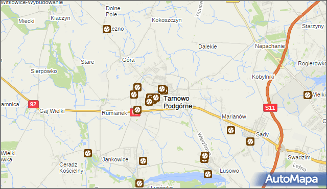 mapa Tarnowo Podgórne, Tarnowo Podgórne na mapie Targeo