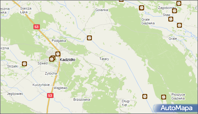 mapa Tatary gmina Kadzidło, Tatary gmina Kadzidło na mapie Targeo