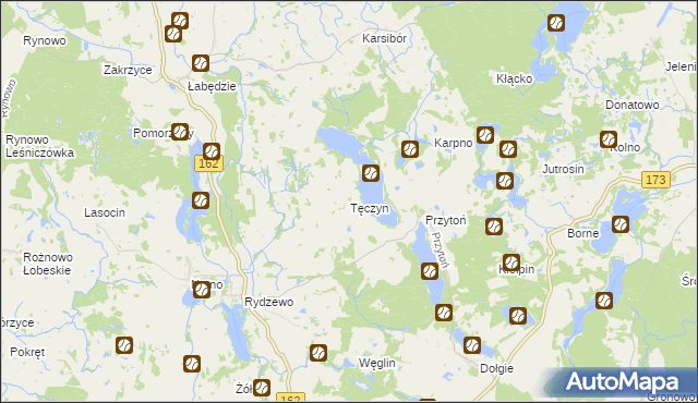 mapa Tęczyn, Tęczyn na mapie Targeo