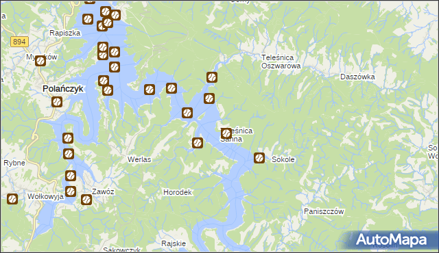 mapa Teleśnica Sanna, Teleśnica Sanna na mapie Targeo