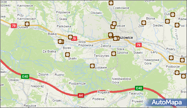 mapa Tenczynek, Tenczynek na mapie Targeo