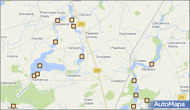 mapa Toniszewo, Toniszewo na mapie Targeo
