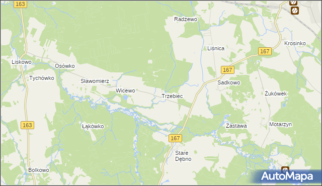 mapa Trzebiec, Trzebiec na mapie Targeo