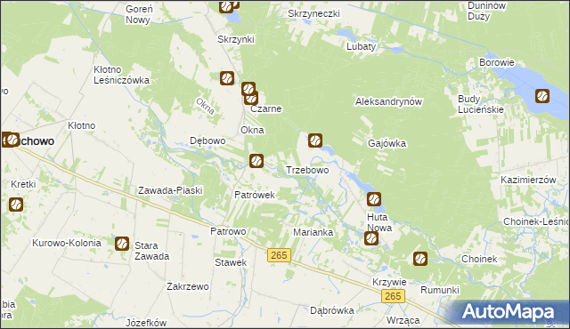 mapa Trzebowo, Trzebowo na mapie Targeo