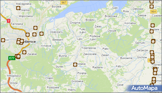 mapa Trzemeśnia, Trzemeśnia na mapie Targeo