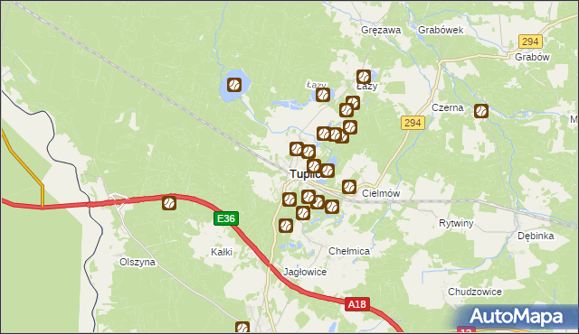 mapa Tuplice, Tuplice na mapie Targeo