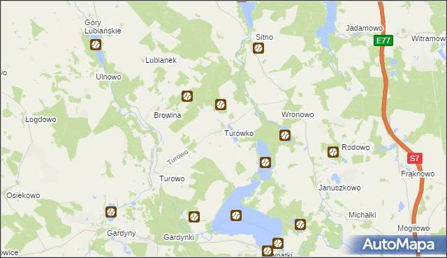 mapa Turówko, Turówko na mapie Targeo