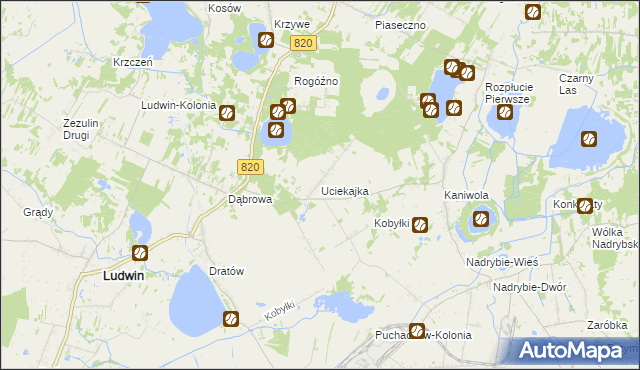 mapa Uciekajka, Uciekajka na mapie Targeo