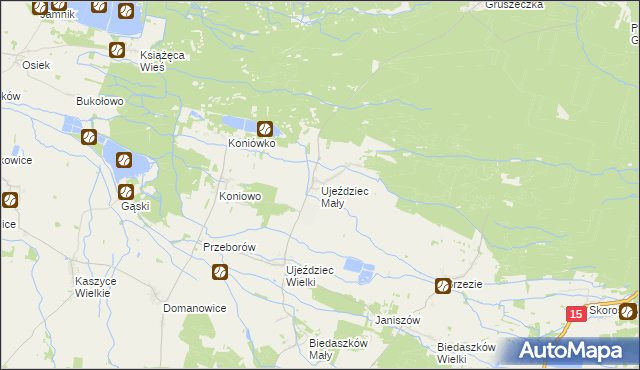 mapa Ujeździec Mały, Ujeździec Mały na mapie Targeo