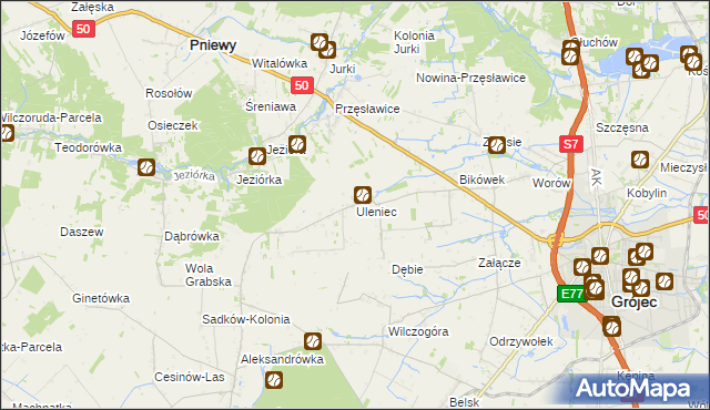 mapa Uleniec, Uleniec na mapie Targeo