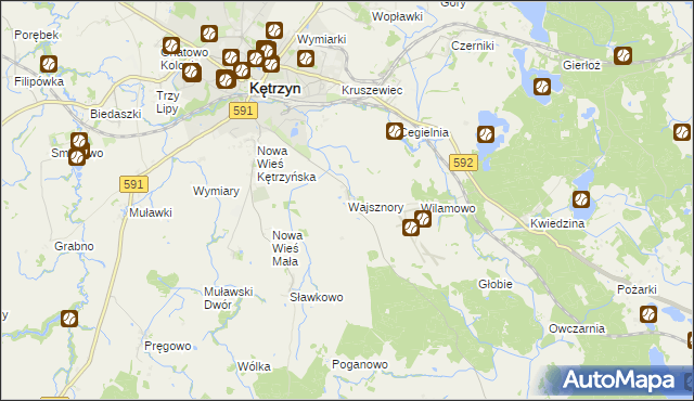 mapa Wajsznory, Wajsznory na mapie Targeo