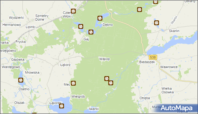 mapa Wąkop, Wąkop na mapie Targeo