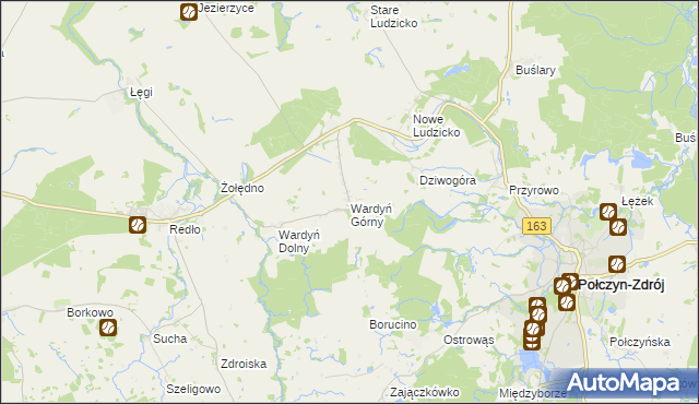 mapa Wardyń Górny, Wardyń Górny na mapie Targeo