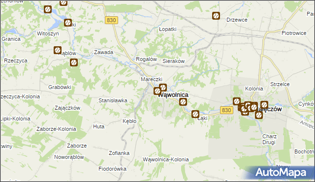 mapa Wąwolnica powiat puławski, Wąwolnica powiat puławski na mapie Targeo