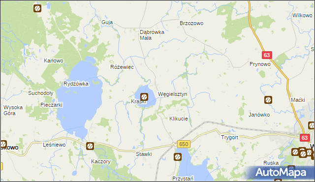 mapa Węgielsztyn, Węgielsztyn na mapie Targeo
