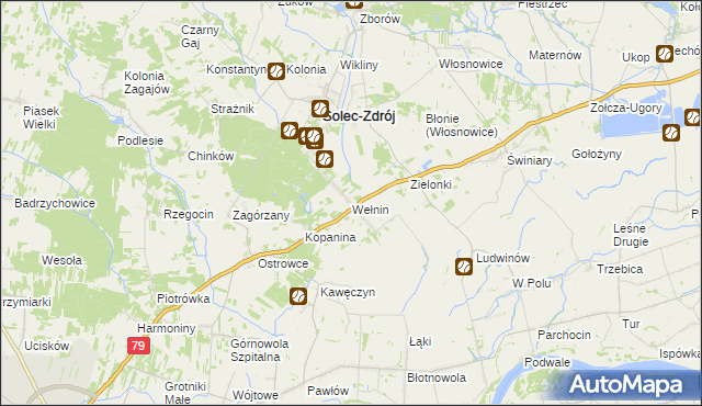 mapa Wełnin, Wełnin na mapie Targeo