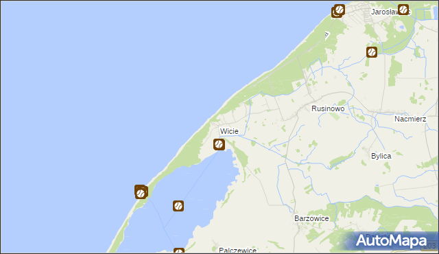 mapa Wicie gmina Darłowo, Wicie gmina Darłowo na mapie Targeo