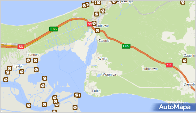 mapa Wicko gmina Międzyzdroje, Wicko gmina Międzyzdroje na mapie Targeo