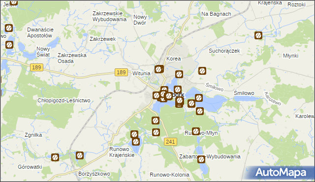 mapa Więcbork, Więcbork na mapie Targeo