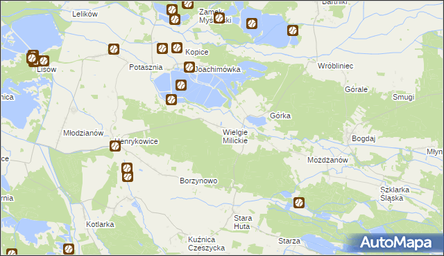mapa Wielgie Milickie, Wielgie Milickie na mapie Targeo